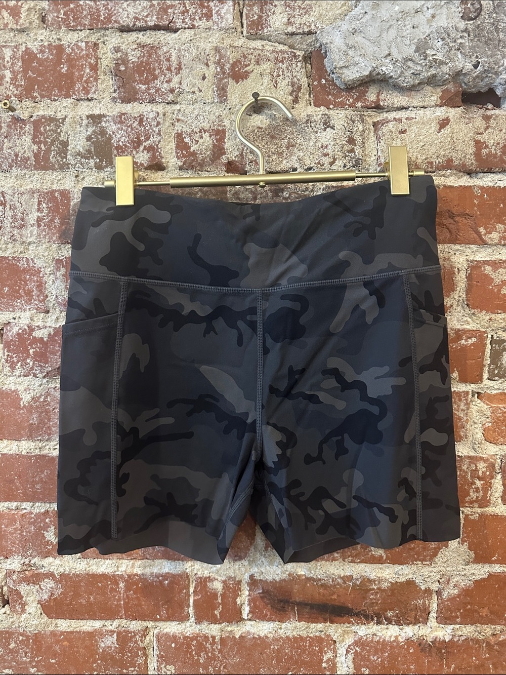 Women's Black Camo High-Waist Performance Shorts